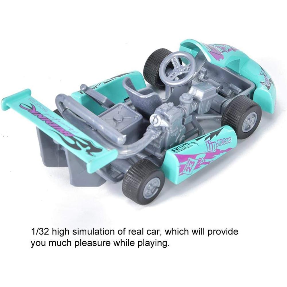 1/32 Scale Kid Model Car Toy, Baby Children Alloy Pull Back Racing Go-Kart Mini Car Vehicles Toys for Toddlers Boys Girls Christmas, New Year Gifts