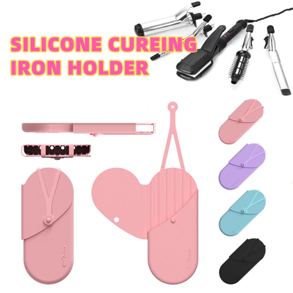 Heat Resistant Silicone Mat Pouch Mat Cover for Curling Irons Hair Straightener Flat Irons Hot Hair Curling Wand Tools