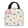 Insulated Lunch Box Daisy Flower Lunch Bag Spring Floral Reusable Bag Flowers Blue Cooler Tote Bags for Kids Teens Adults Girls