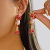 Vacation Style Funny Crab Shaped Dangle Earrings for Women Bohemia Red Lobster Pendant Earring Summer Beach Party Jewelry Gifts