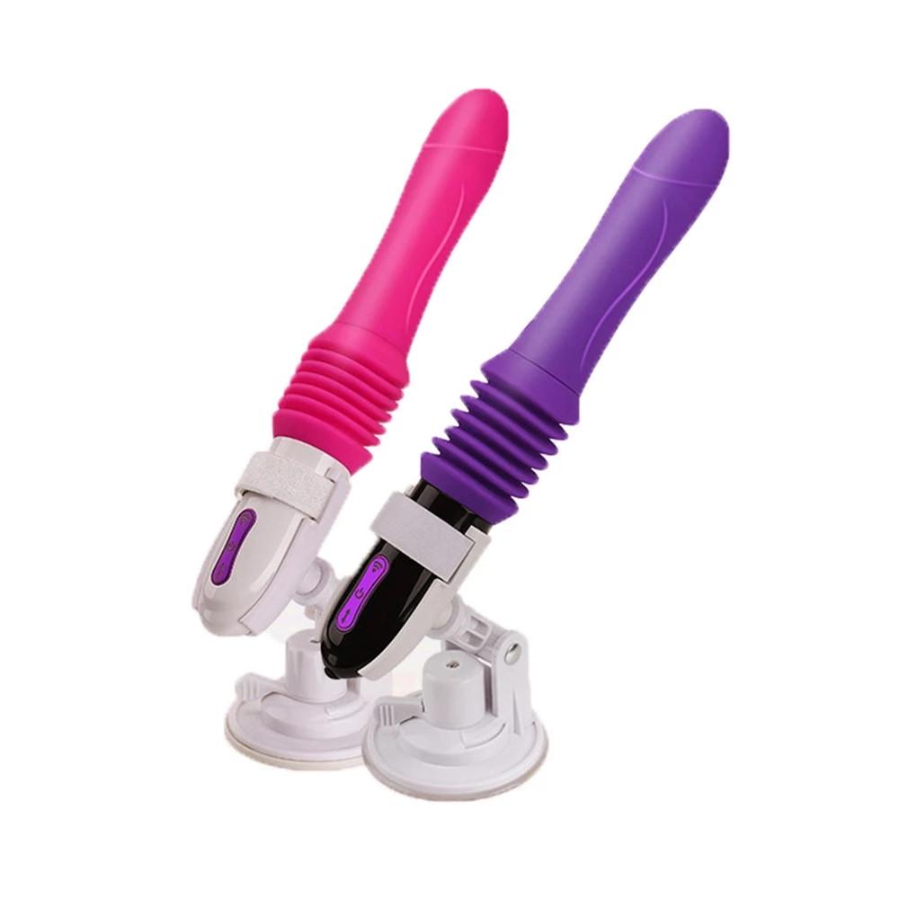 Sexmaschine Teleskop-Dildo Vibrator Automatische Auf-Ab-Massagegerät G-Punkt Stoßend Einziehbar Muschi Sexspielzeug für Frauen Vagina