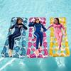 1pc Tropical Leaf Print Inflatable Pool Float Mat, Mesh Hole Water Floating Lounge Bed,  for Summer Beach Party