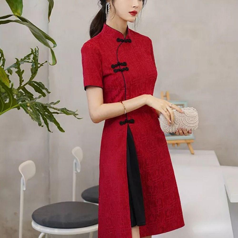 Long Fork Traditional Chinese Dress China-Chic Cheongsam Qipao Dress Young Girls