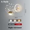 Modern Home Children's Moon Cartoon Background Wall Lighting Minimalist Creative Astronaut Bedroom Bedside Sconce Lamps for Room