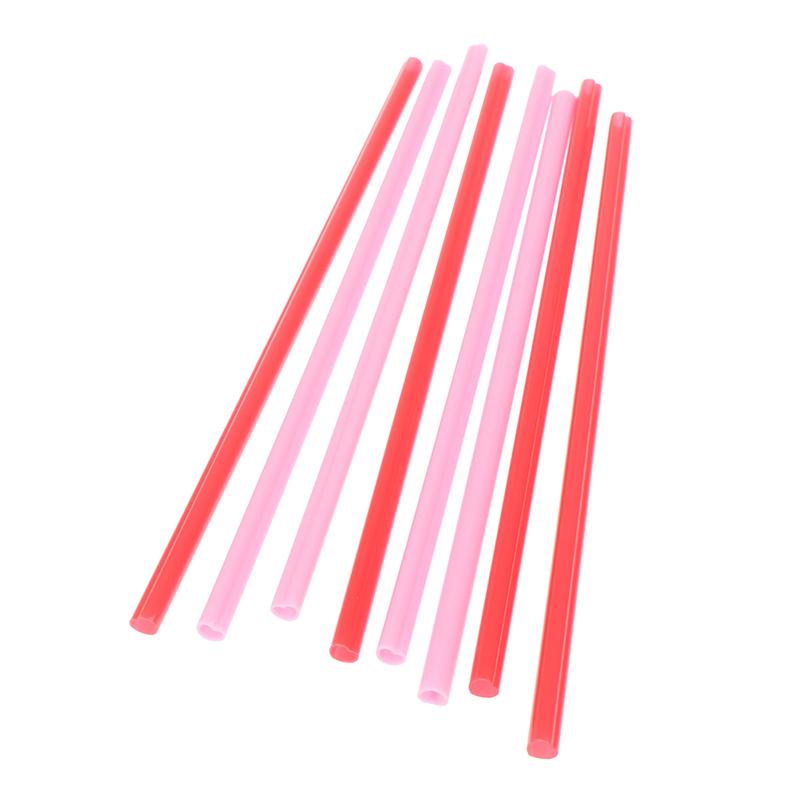 25Pcs Smoothie Straws Heart Shaped Pink Straws Drinking Cute Plastic Straws