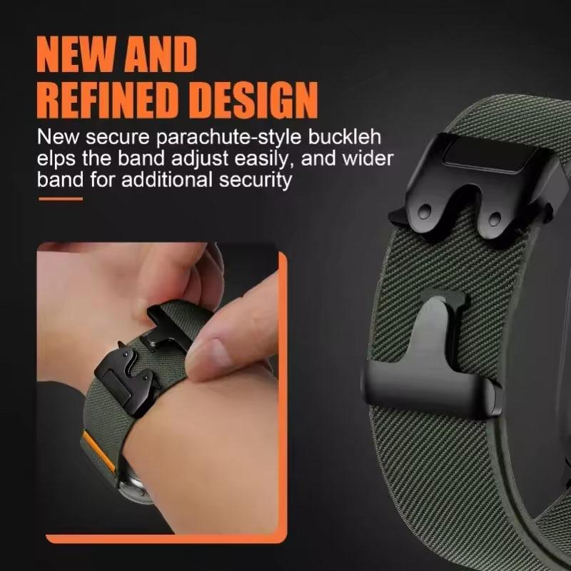 Parachute Nylon Strap For Apple Watch Ultra 3 2 49mm 11 10 46mm 42mm Braided Elastic iWatch 9 8 7 6 5 SE 45mm 41mm 44mm Bracelet