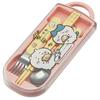 Skater Lunch Box Trio Set Chopsticks Spoon Fork Chikawa for Children Antibacterial Treatment Easy to Open Sliding Type Made in Japan TACC2AG-A