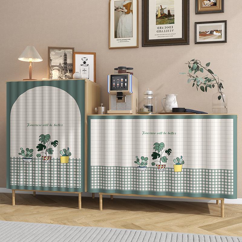 

Кухонні короткі штори самоклейні шторки для шафи меблеві пилозахисні короткі штори домашня полиця чохол пилозахисна напівштора 70x50cm &Velcro