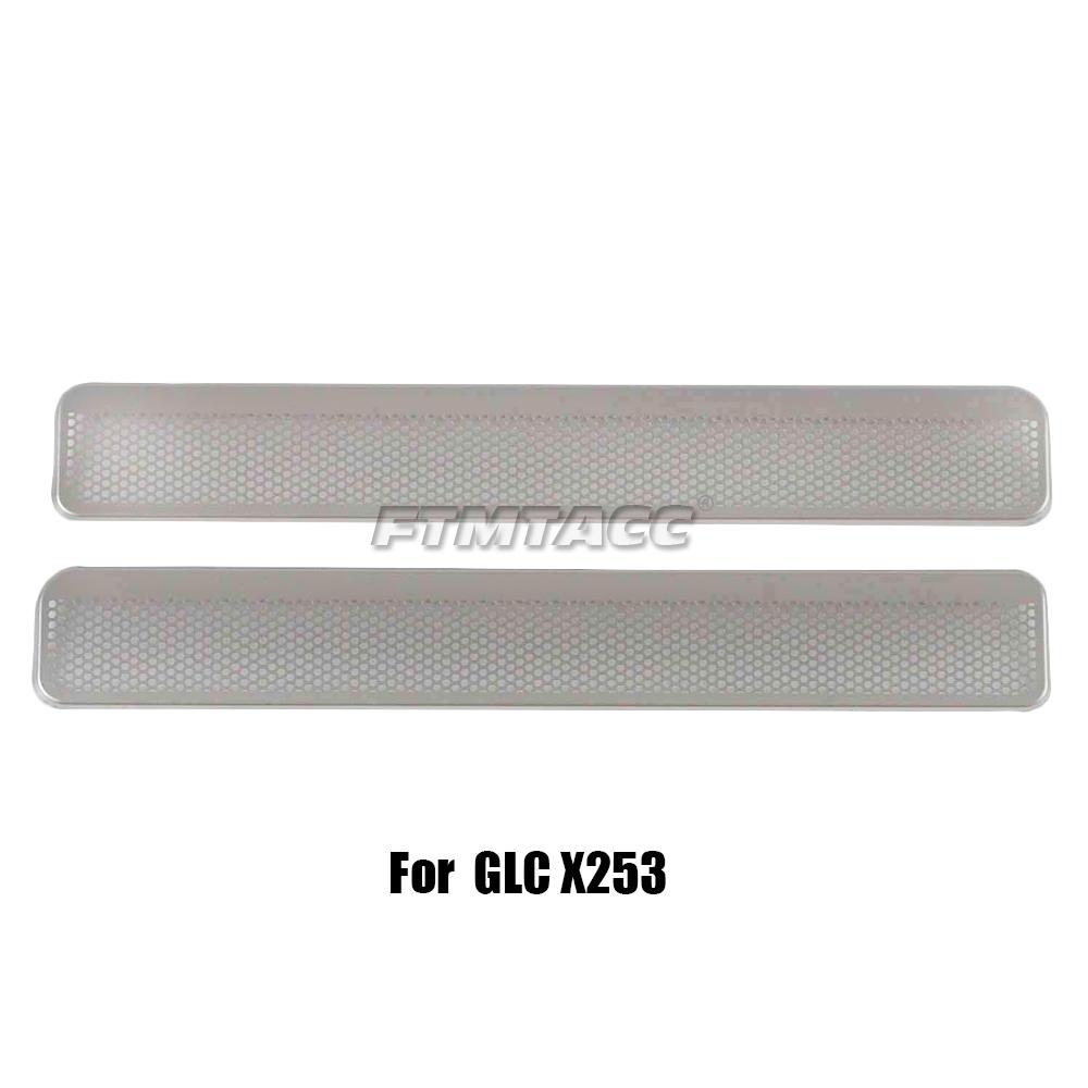 Sete i rustfritt stål AC Varme Gulv Klimaanlegg Kanalventil Utløpsgitter Deksel For Mercedes Benz E/C/GLC Klasse W213 W205