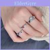 Bague Chic Ajustable en Forme de Cœur Pour Femmes Ornée de Pierres de Zircon Colorées et d'un Design Unique