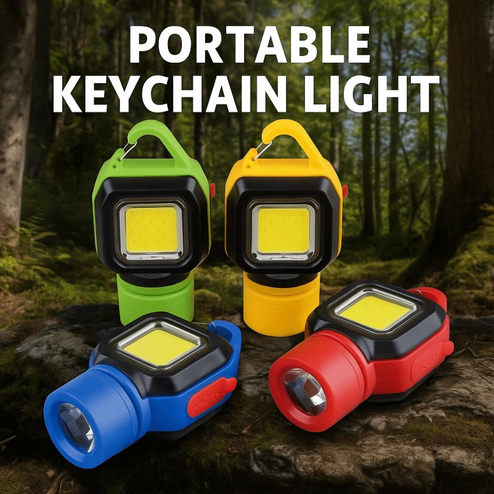 Portable Outdoor Flashlight Keychain Rechargeable LED Mini Light Keychain  Camping