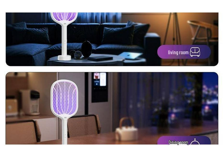 Rechargeable Electric Mosquito Swatter with Lithium Battery - Durable Fly and Mosquito Killer Swatter for Home Use.