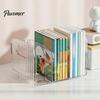 Decorative Bookshelf Decor for Home Clear Magazine Holder, 3/4-Compartment Desk Organizer, Vertical Bookend File Stationery Organizer Sorter