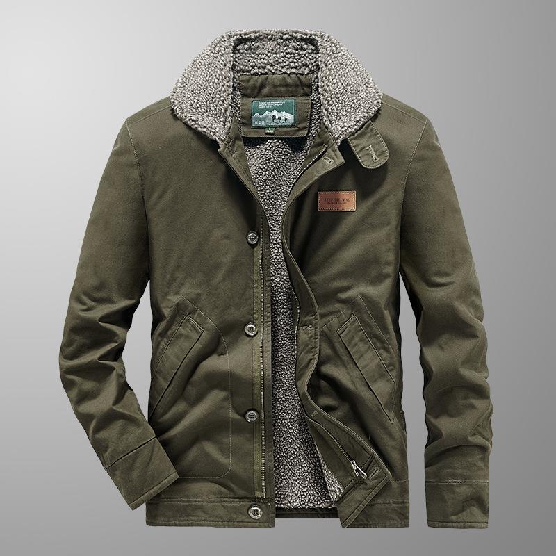 Herren Retro Lammwolle Baumwolle Jacke - Herbst/Winter Stil 6801