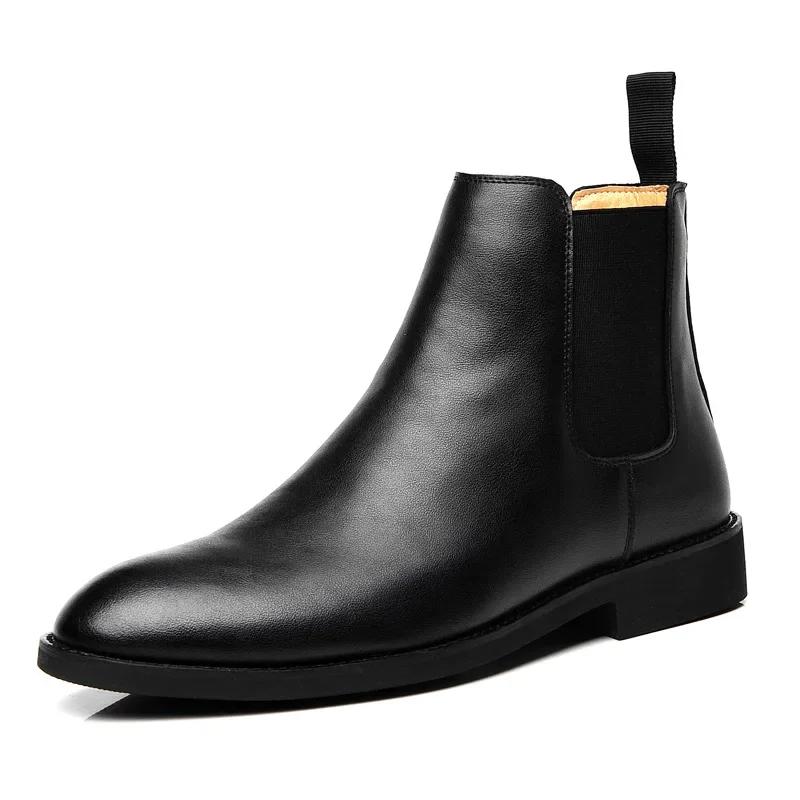 Fashion Men's Chelsea Boots Fashion High-top Casual Leather Boot Luxury Business Dress Boots for Men Boot Botas Botines Para Hombres