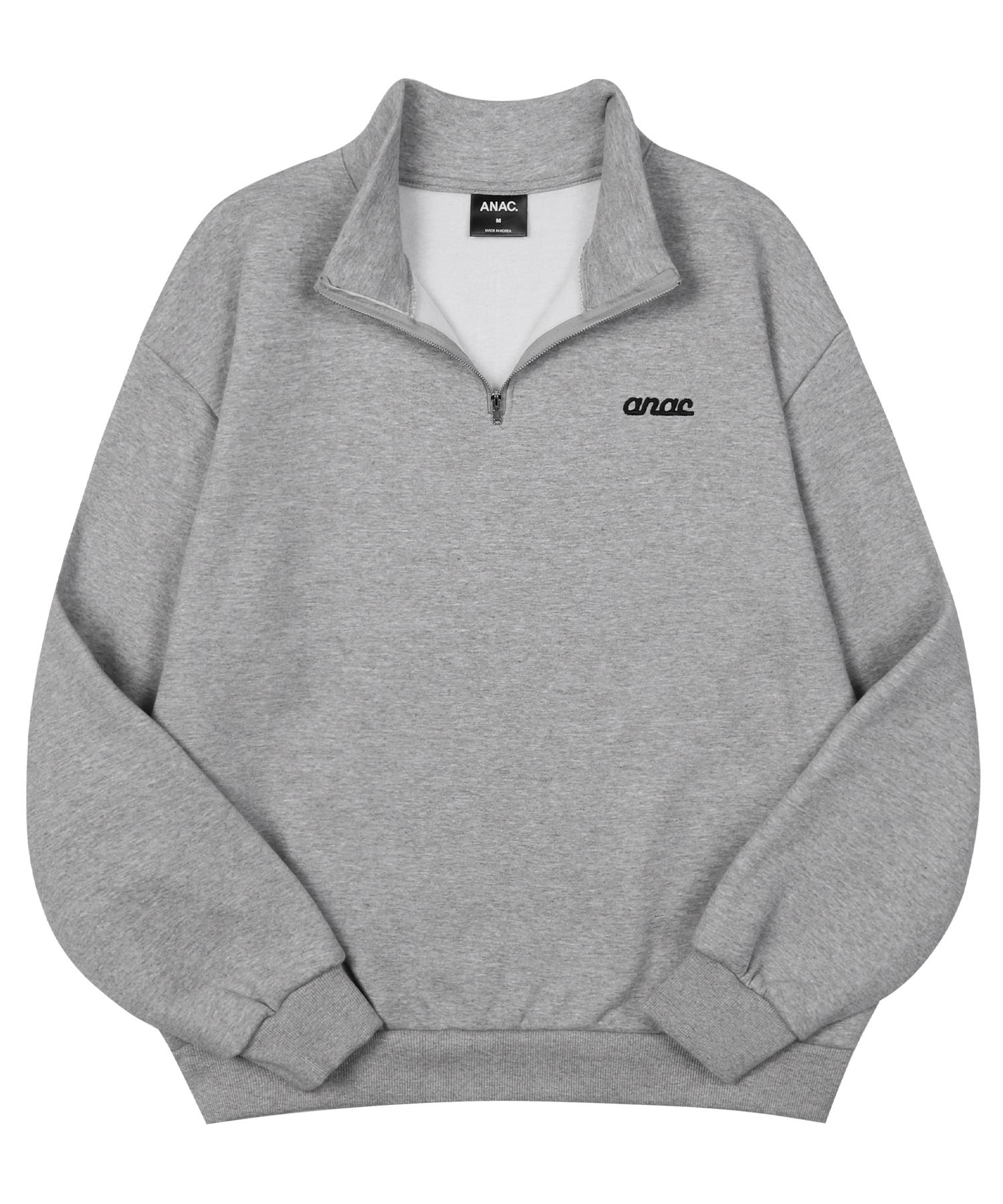 Another Archive Essential Signature Half-Zip Sweatshirt_Gray Navy/L(100~105)