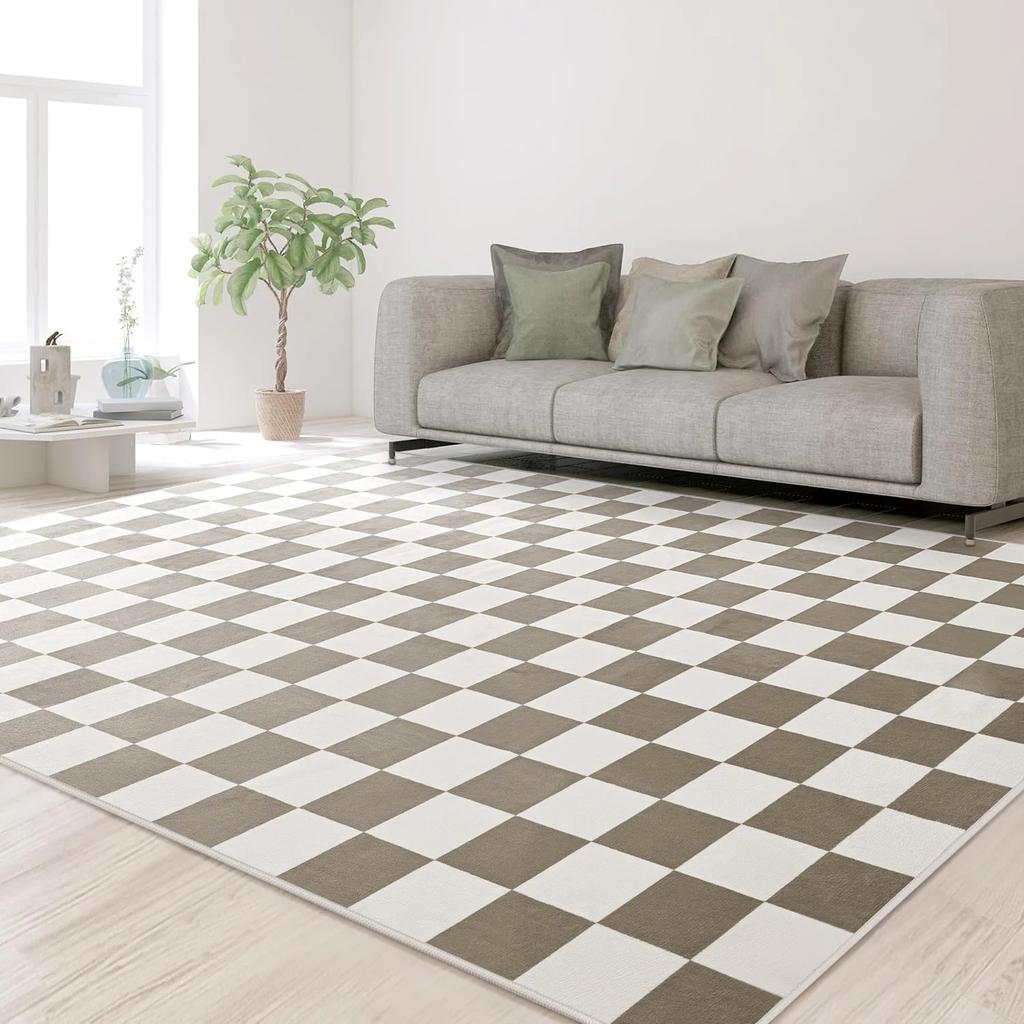 Checkered Area Rugs Checkerboard Rug Plaid Carpet for Living Room Bedroom Home Decor