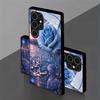 Blue Rose Evening Pattern 2D Phone Case for Samsung S26 S25 S24 S23 S22 S21 S20 A56 A55 A36 Tempered Glass Protective Cover
