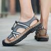 Summer Men's Leather Beach Sandals Handmade Mens Closed Toe Sandals Mens Leather Sandals