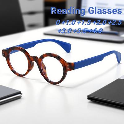 Neue Modische Kleine Runde Fassung Damen Lesebrille Retro Langlebig Blaulichtfilternde Herrenbrille