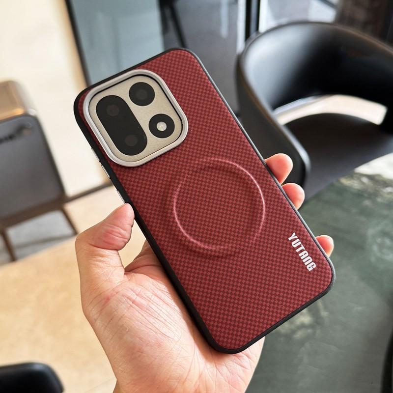 Business Magnetic Charging For Magsafe Case For OnePlus 15 15T 15R 13 ACE 5 ACE 6T Turbo6V Texture Leather Metal Buttons Cover