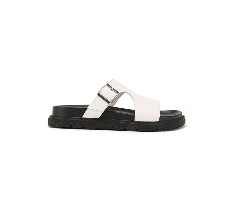 [] Geometric Aesthetics~ Buckle Thick Bottom Casual Beach Slippers Women's Sandals Outer Wear Summer
