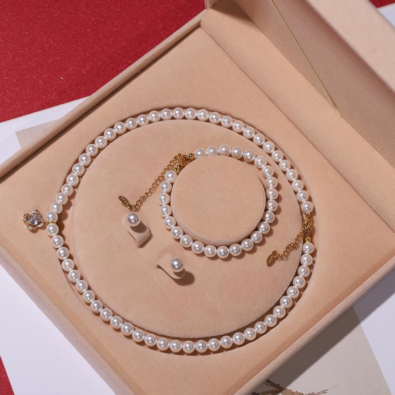 Elegante Collana di Perle di Conchiglia Profonda - Perfetto Regalo per la Festa della Mamma