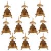 Metal Singhasan Oval Shaped for Ganesha Krishna God Idols - Gold Plated Ladoo Gopal Pooja Chowki for Temple Mandir Puja Idol Decoration Items