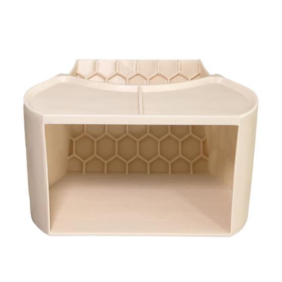 

Hermit Crab Hide 2-in-1 Cave Shelter Feeding Dish Crab Tank Hideout And Feeder with Dual Food Bowls Textured Climbing Ramp S бежевий