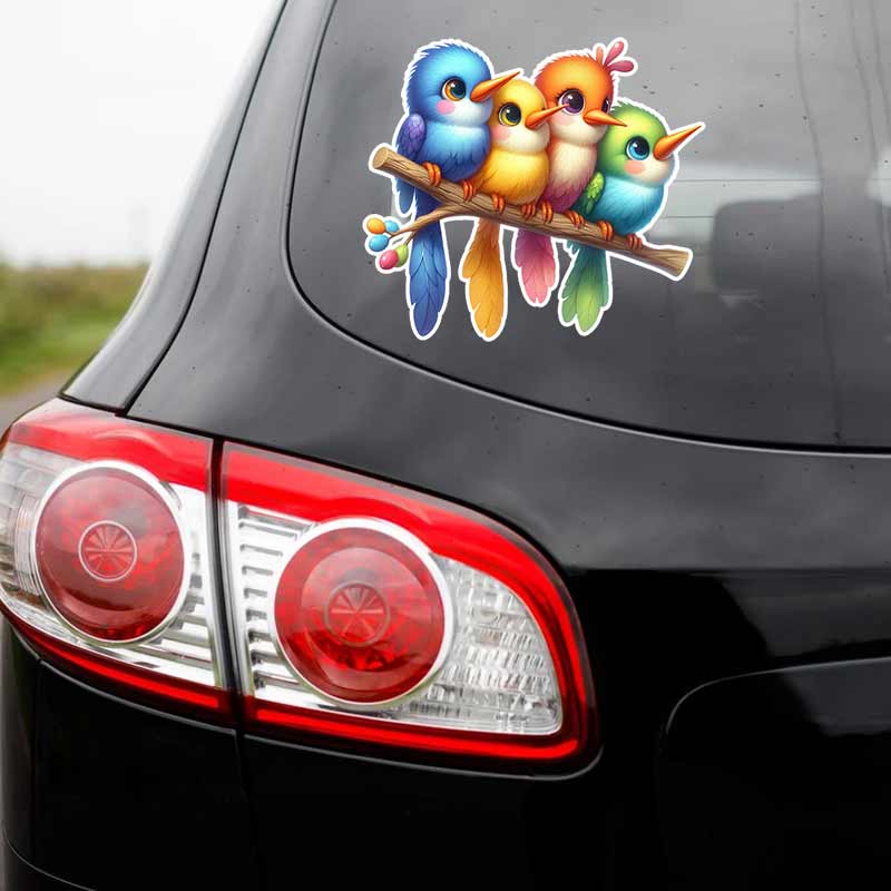 Watercolor Bird Car Sticker Vinyl Decal Waterproof Rear Window Motorcycle Camper Bumper Truck Laptop Decoration TM198