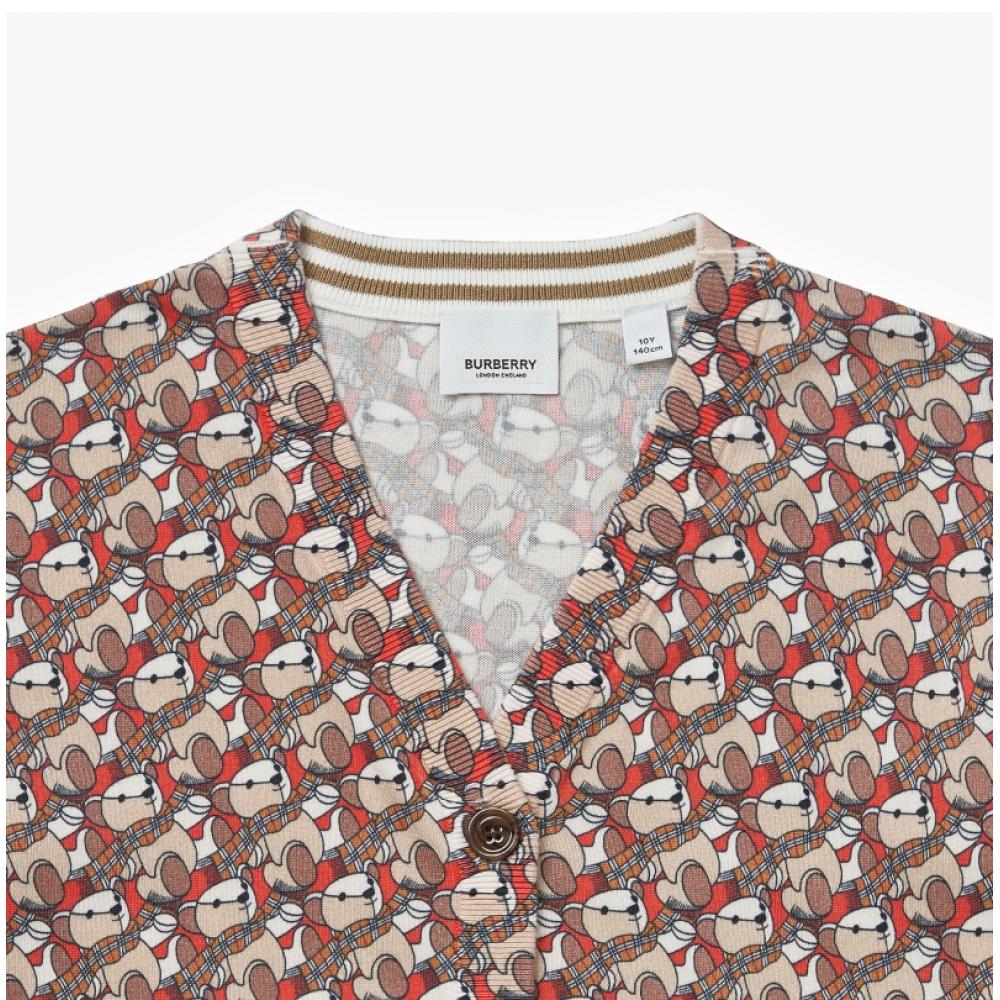 Burberry 8069272 B6101 Thomas Bear Print Kids Cardigan
