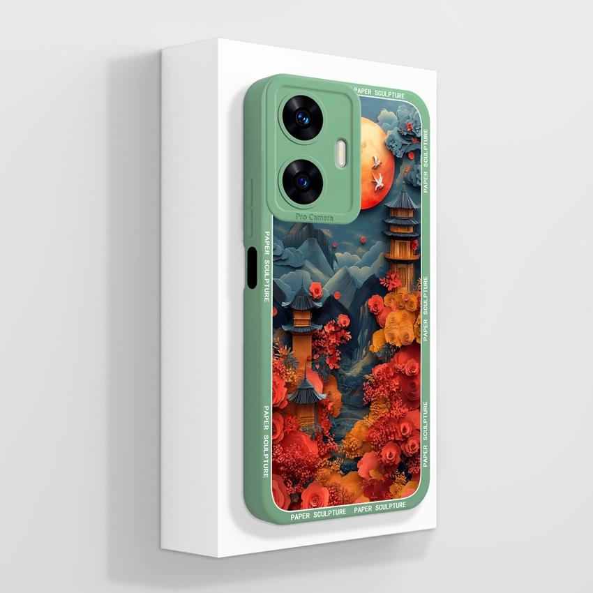 Beautiful Love Heart Phone Covers For Realme C55 C35 C25 C20 C15 C11 C21Y C25Y Soft Liquid Silicone Bumper Anti Drop Protection Case For Realme Casing