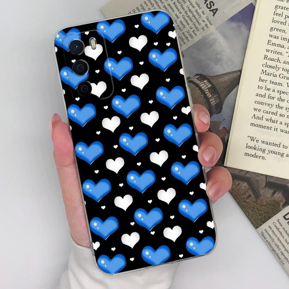 Phone Cases For Oppo A16 A16S A15 A15S A17 A17K A35 A58 Fashion Colorful Love Heart Pattern New Upgrade Clear Silicone Screen Protector For Oppo Shell