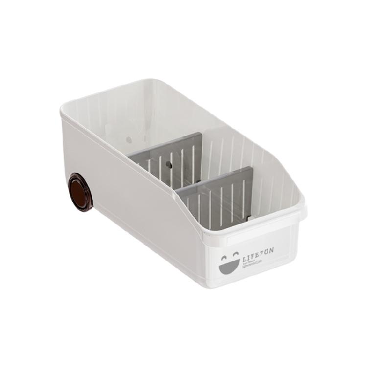 Slim Rolling Storage Container For Cabinets Easy Cleaning Surfaces Compact Vertical Space Saving Design