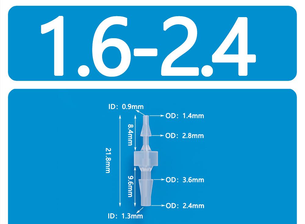 5 Pcs 1.6mm-32mm Plastic Variable Diameter Two-way Direct Through Hose Joint Water Pipe Conversion Head Variable Size Pagoda