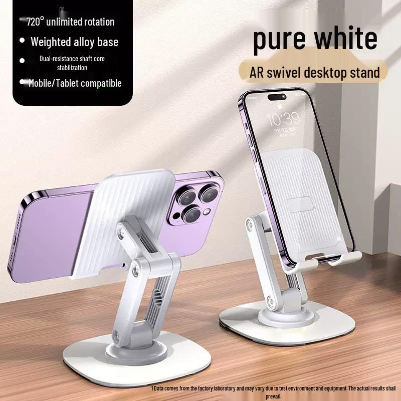 Rotating Multi-functional Metal Phone & Tablet Stand - Portable Desktop Lifting Holder, Ideal for Company Events K39 Black