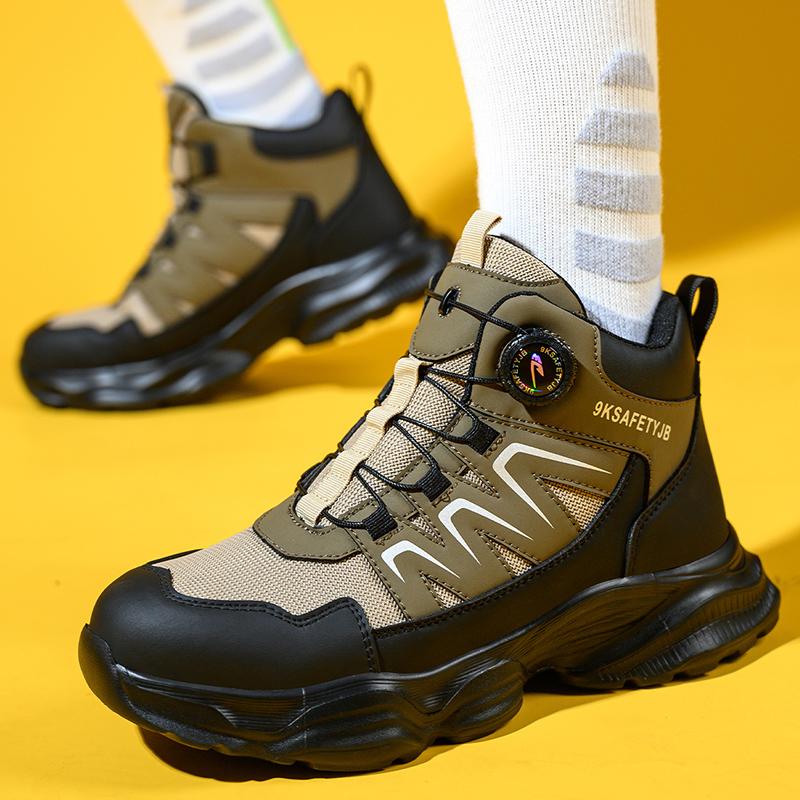 Professional Industrial Safety Boots for Men - Lightweight Breathable Sneakers Steel Toe Anti Slip Anti-Puncture Work Shoes