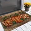 1pc Autumn Pumpkin Rectangular Thanksgiving Doormat, Non-slip And Washable Polyester Doormat, Flannel Material Is Soft, Comfortable And Easy To Clean,