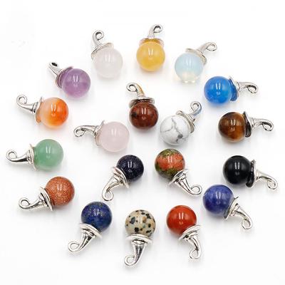 Rose Quartz Crystal Santa Hat Sphere Pendant Necklace for Halloween