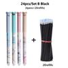 24PCS/Set Black/Blue Ink Erasable Pen 0.5mm Sign Pen High Quality Gel Pen  School Office