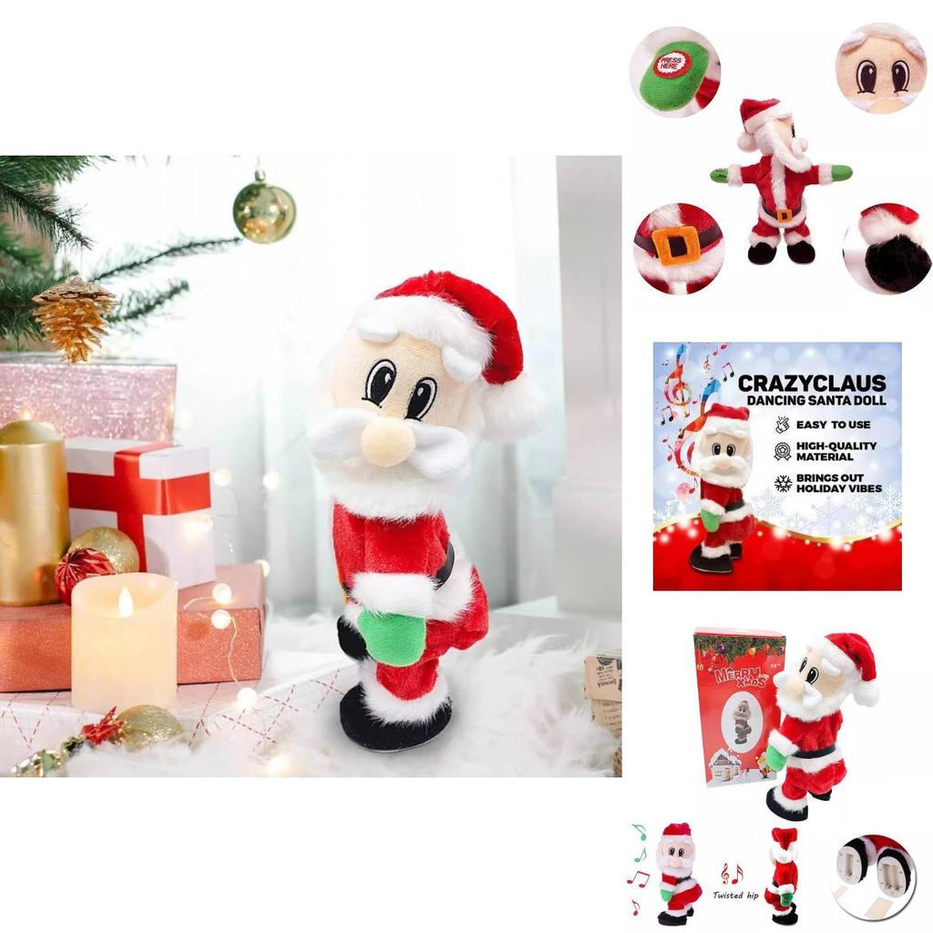 Whimsical Christmas Animated Santa Toy Featuring Lively Music And Charming Plush Design