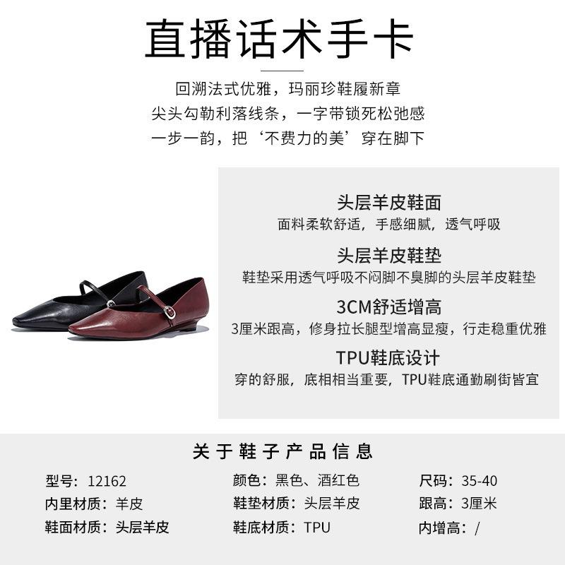 The First Layer of Sheepskin Mary Jane Shoes Autumn New Shallow Mouth Not Tired Feet Fashion Shoes Design Sense Niche Women's Shoes