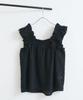 Embroidered Lace Shoulder Black [BIS] 2-Way Blouse, Women's, (01)
