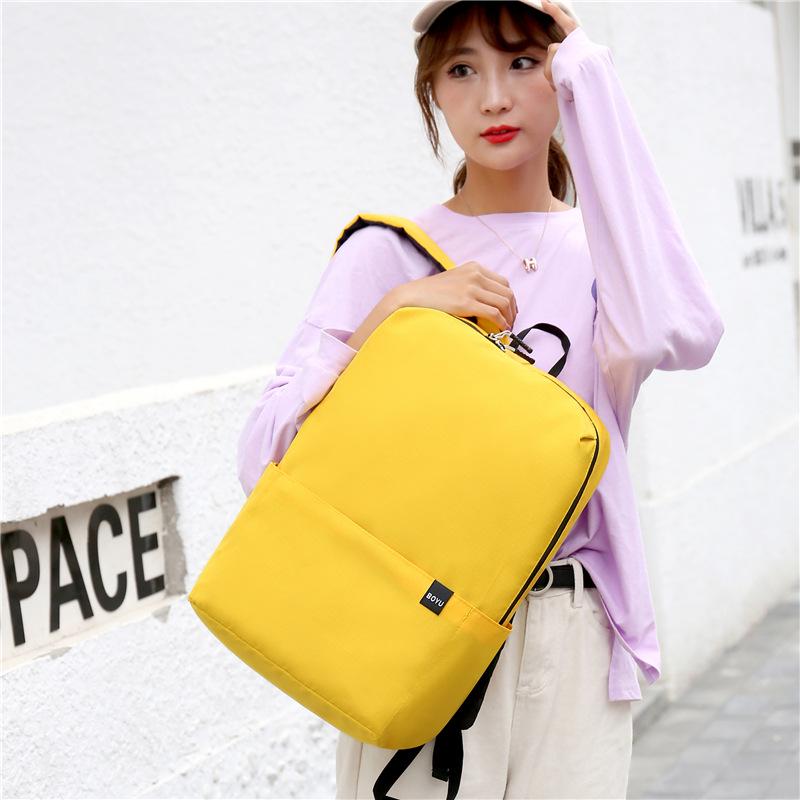 Cross-Border Weiya Lu Multi-Function Colorful Backpack: Student Schoolbag, Business Laptop Bag, Solid Color Casual Backpack.
