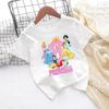 Sommer Prinzessin Kinder T-Shirts Geburtstag Zahl Benutzerdefinierter Name T-Shirts Kinder Cartoons Lässige Oberteile Mädchen Kleidung Schneewittchen