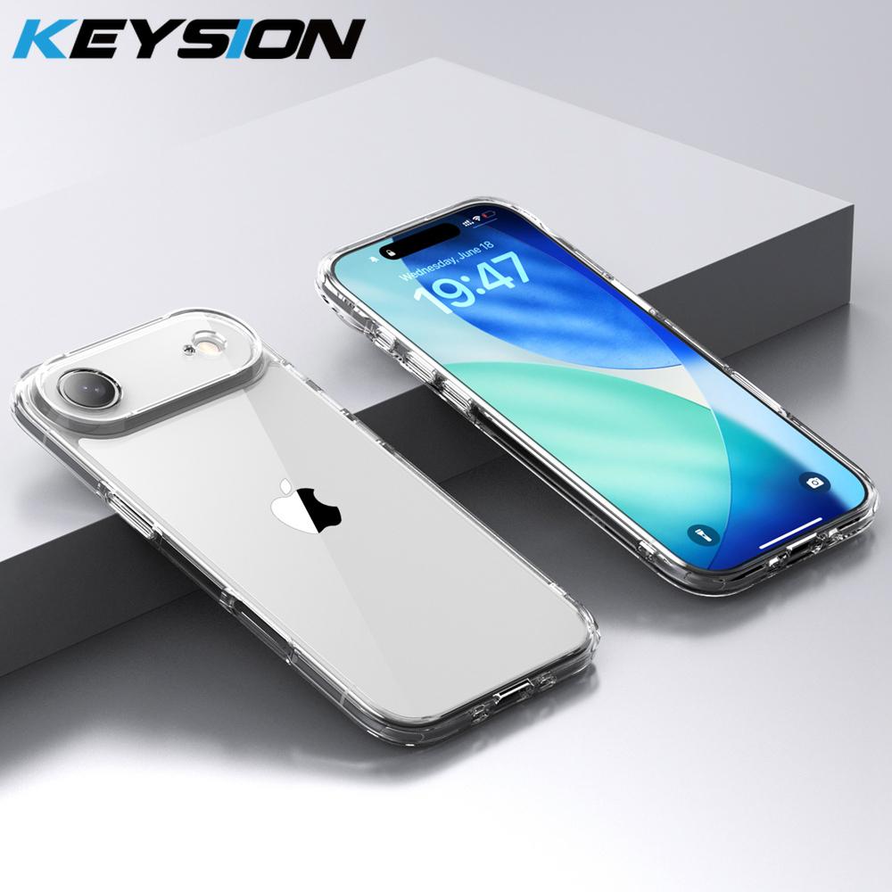 KEYSION Shockproof Armor Clear Case for iPhone 17 Air Transparent Soft TPU Silicone+PC Phone Back Cover for iPhone 17 Air 2025