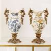 Retro New Chinese Ceramic Craft Vase Home Decoration Living Room Entrance Hall Store Home Art Flower Arrangement