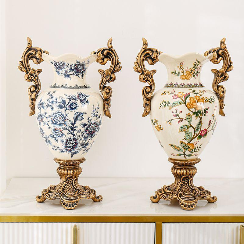 Retro New Chinese Ceramic Craft Vase Home Decoration Living Room Entrance Hall Store Home Art Flower Arrangement