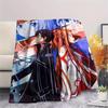 1PC Sword Art Online Print Flannel Blanket, High quality Comfortable for All Seasons, Home Decor, Warmth and Comfort, Perfect for Christmas Gifts