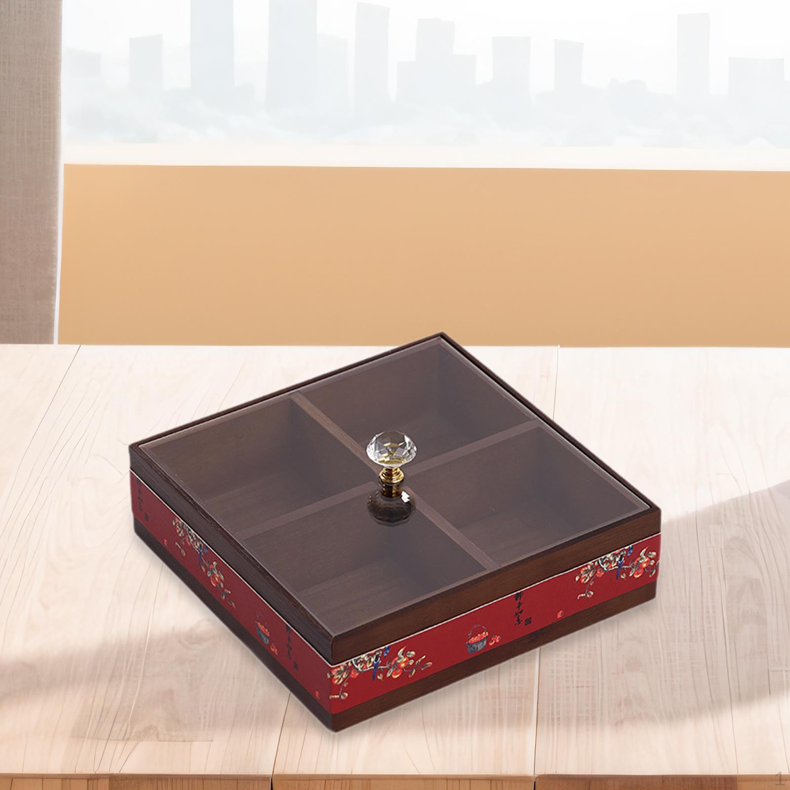 

Коробка для хранения конфет, контейнер для орехов, многоцелевая деревянная закуска красный